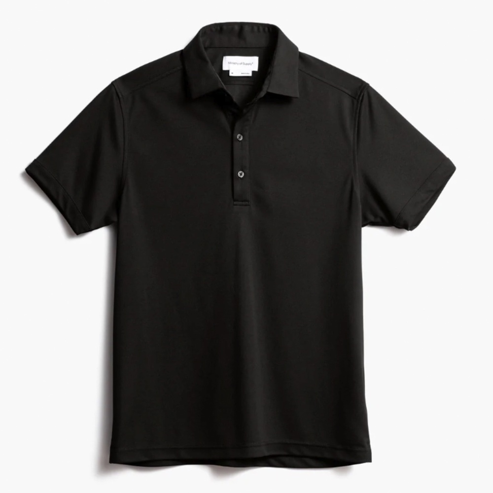 Ministry of Supply Black Apollo Polo Collared Shirt XS